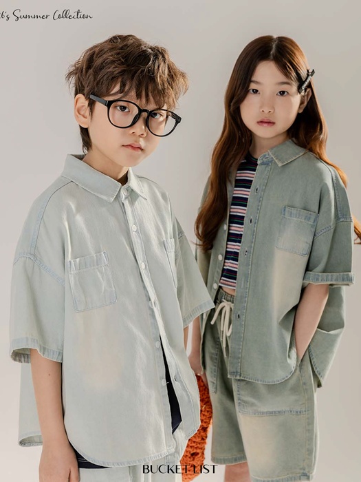 Brush Denim Short Sleeve Shirt Brush Denim Short Sleeve Shirt