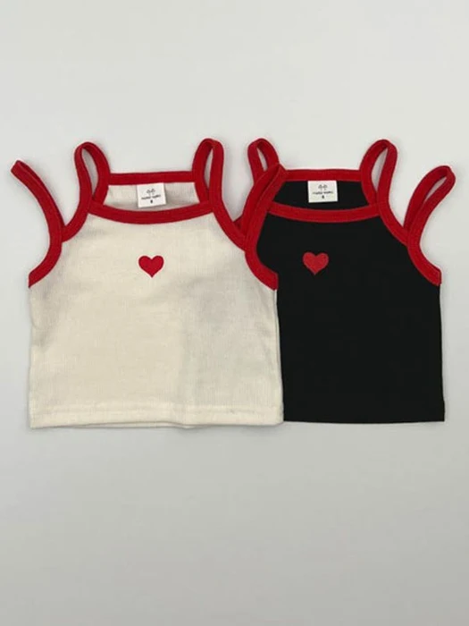 Heart Double Strap Sleeveless Tee Heart Double Strap Sleeveless Tee