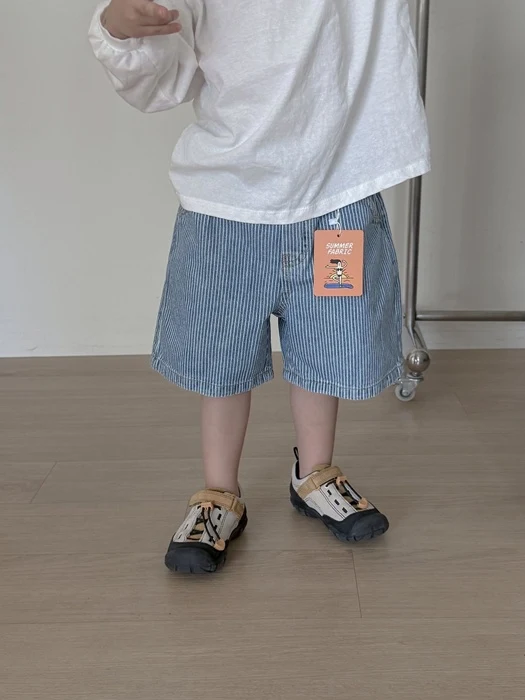 Coni Stripe Denim Shorts Coni Stripe Denim Shorts