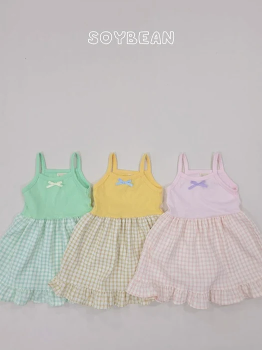 Frill Ribbon Sleeveless One-piece