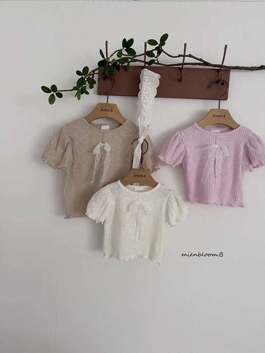 Kids Ribbed Ribbon Tee Kids Ribbed Ribbon Tee