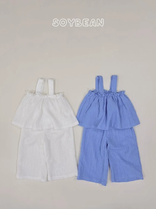 Frill Top Wide Pants Set