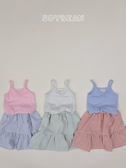 Check Skirt Sleeveless Set