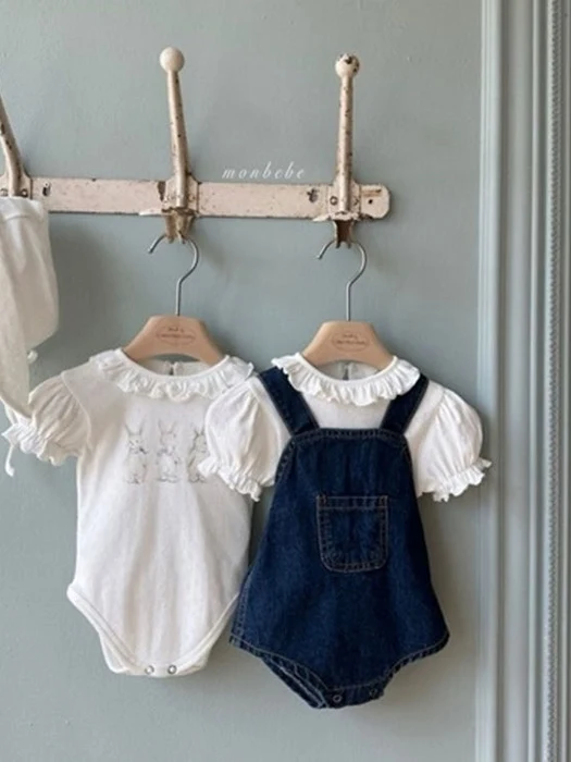 Rabbit Eyelet Suit Bunny Bonnet Set