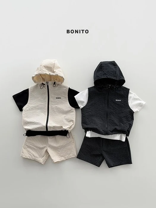High Vest Zip-Up Set