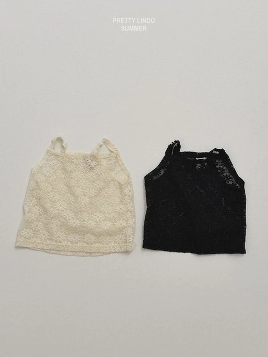 Flower Knit Sleeveless Tee