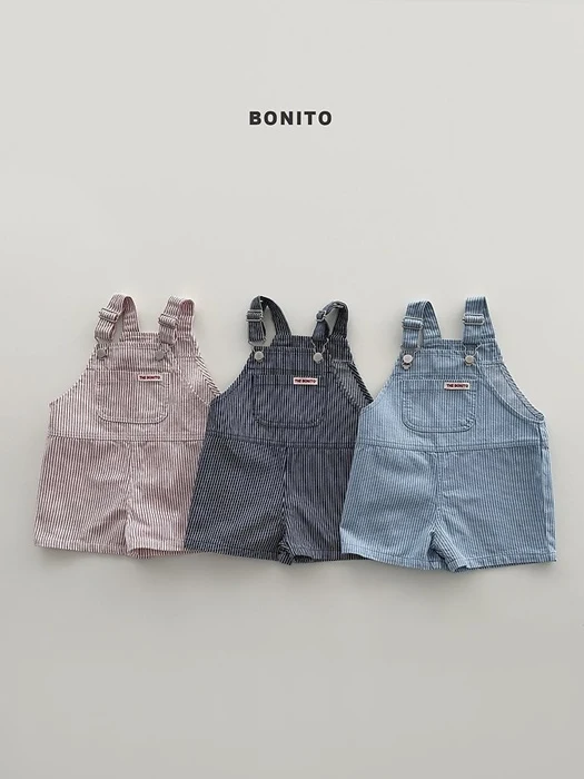Vertical Stripe Overall Shorts Vertical Stripe Overall Shorts