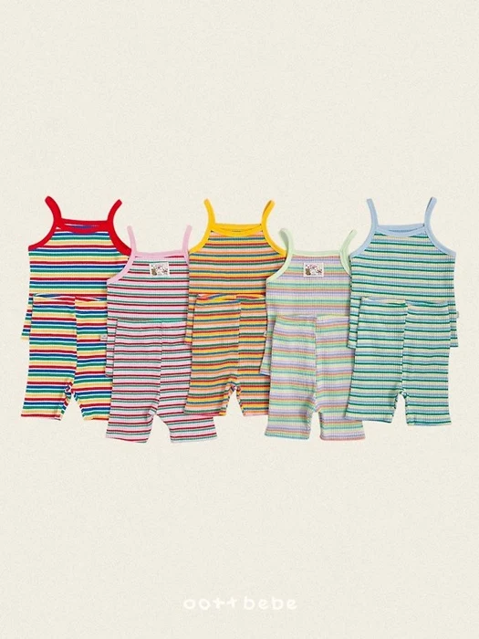 Rainbow Strap Sleeveless Set Rainbow Strap Sleeveless Set