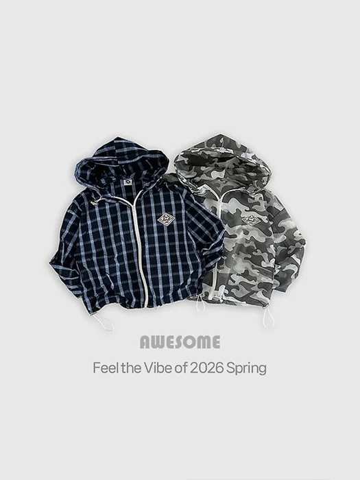 Camo Check Hood Windbreaker