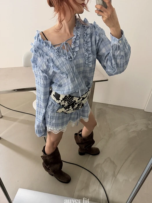 V-Neck Ruffle Blouse