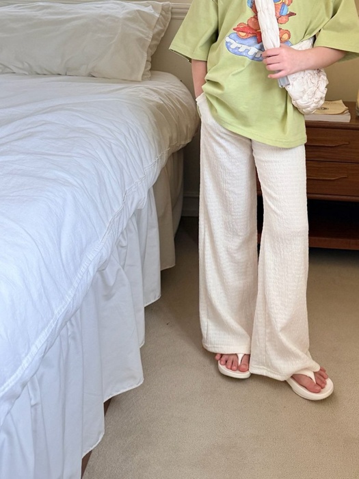 Pleated Wide Bootcut Pants