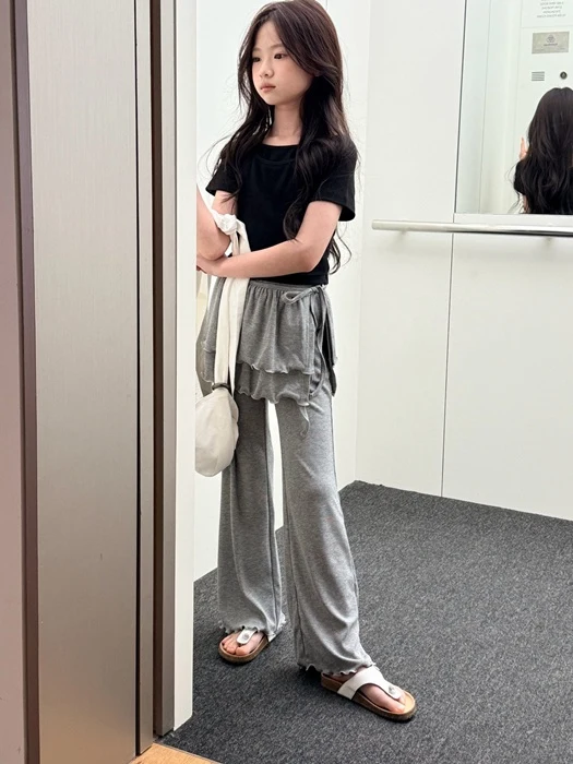 Wrap Tiered Bootcut Pants