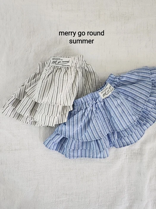 Stripe Tiered Skirt
