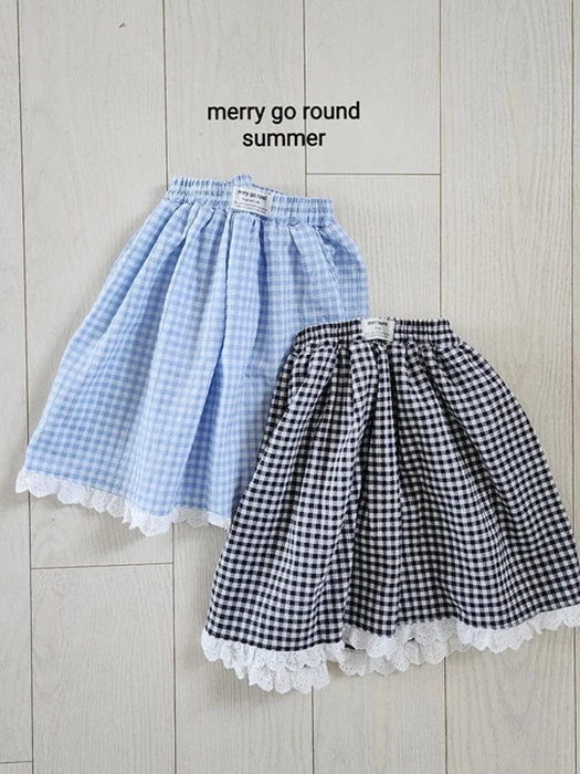 Check Long Skirt