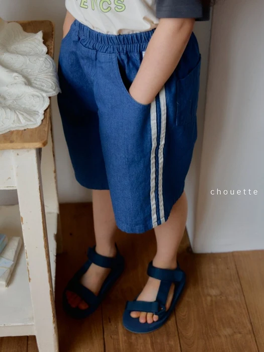 Tape Denim Bermuda Pants