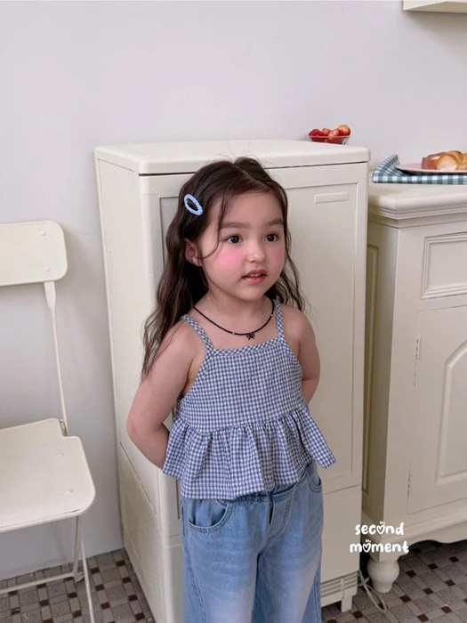 Milky Check Frill Top