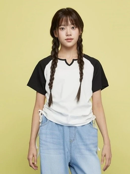 V Shirring Tee