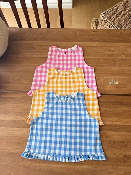 Check Frill Sleeveless Check Frill Sleeveless