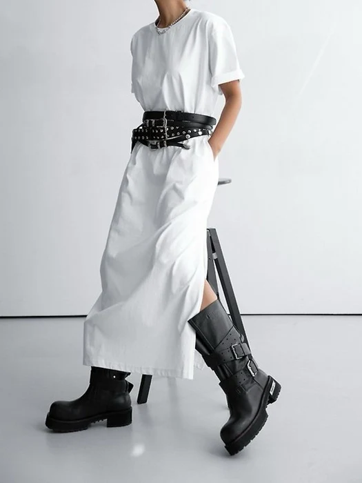 One Side Slit Detail Oversized Maxi Dress