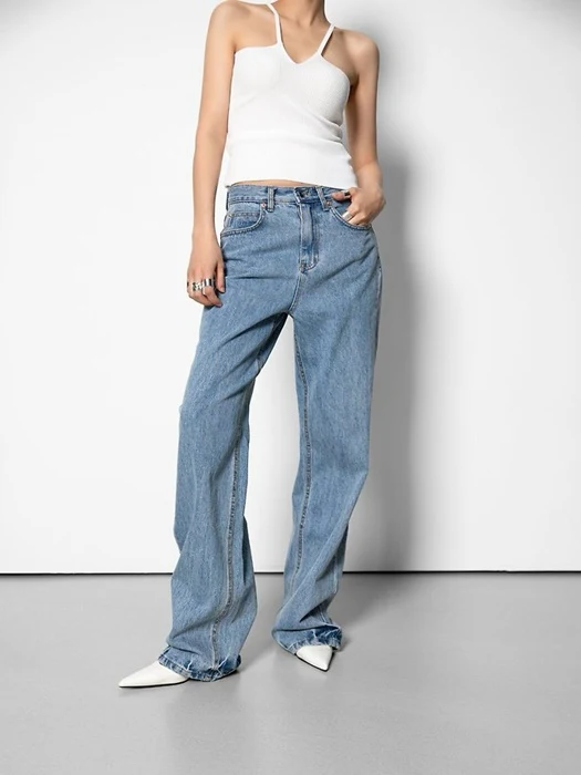 Classic Domingo Detail Straight Denim Pants