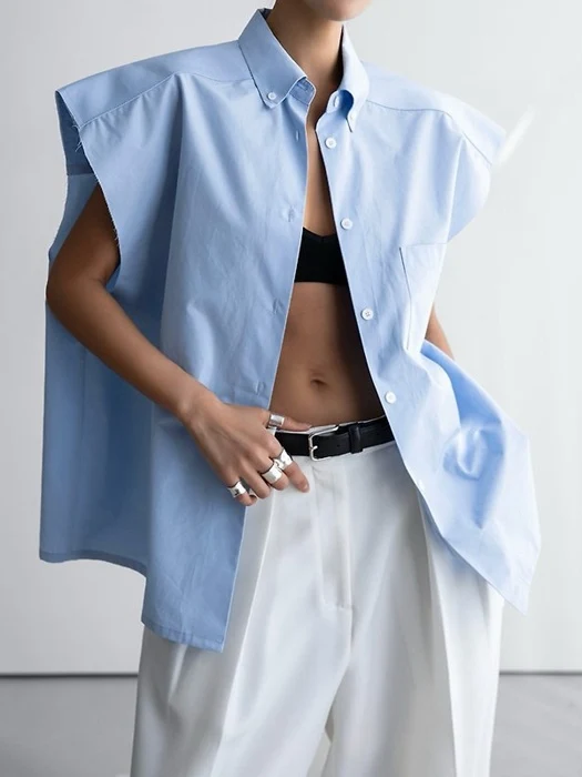 Oversized Square Sleeveless Shirt Oversized Square Sleeveless Shirt