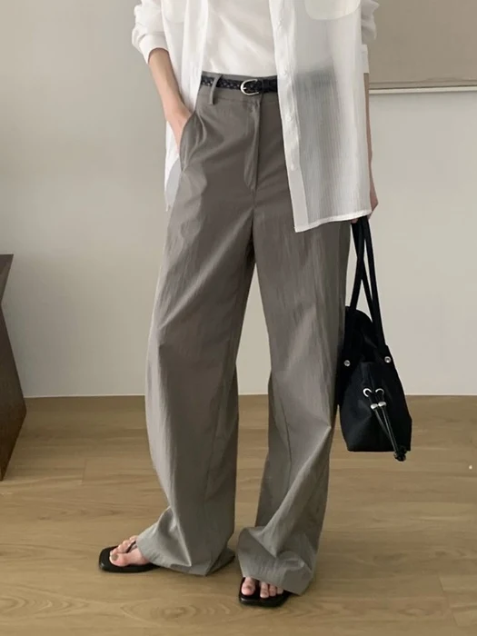 Rod Ankle Button Nylon Pants