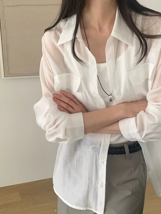 Dove Tencel Slit Shirt