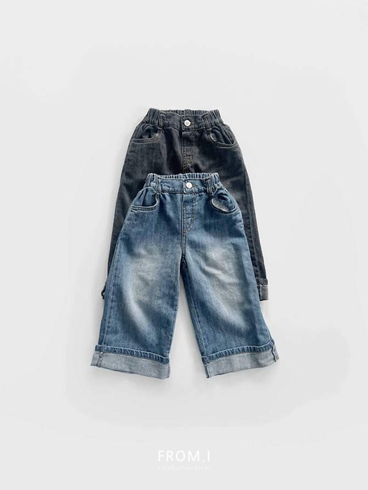 Linen Roll-Up Denim Pants