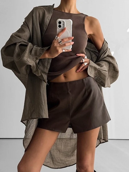 Vivid Oversized Linen Button Down Shirt Vivid Oversized Linen Button Down Shirt
