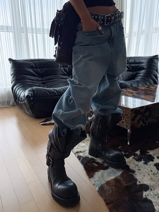 Vintage Destroyed Wide Denim Vintage Destroyed Wide Denim