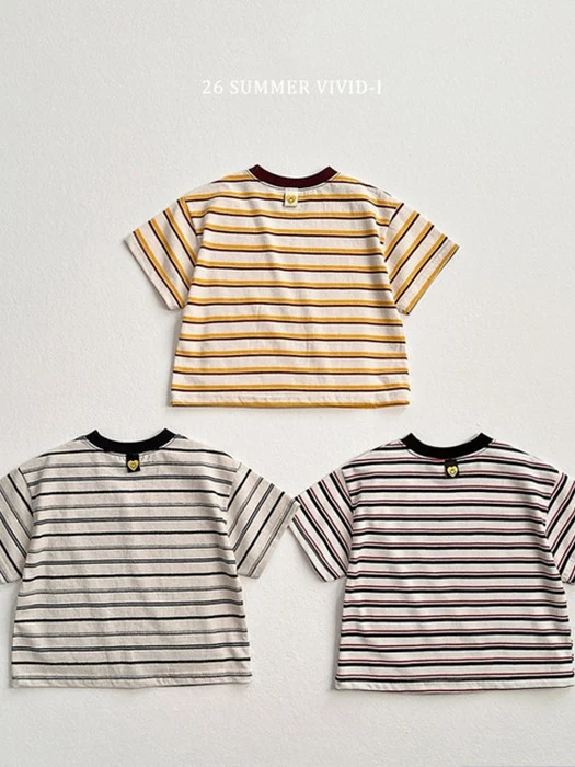 Heart Smile Striped Tee Heart Smile Striped Tee