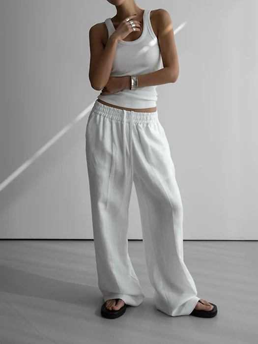Linen Drawstring Trousers Linen Drawstring Trousers