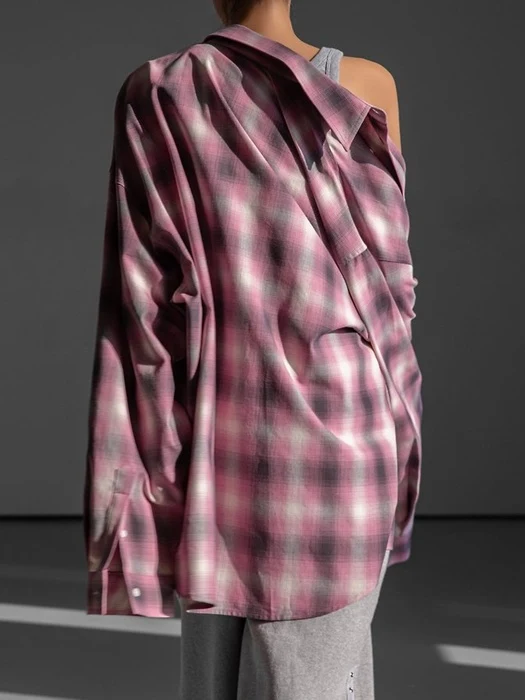 Oversized Plaid Check Button Down Shirt Oversized Plaid Check Button Down Shirt