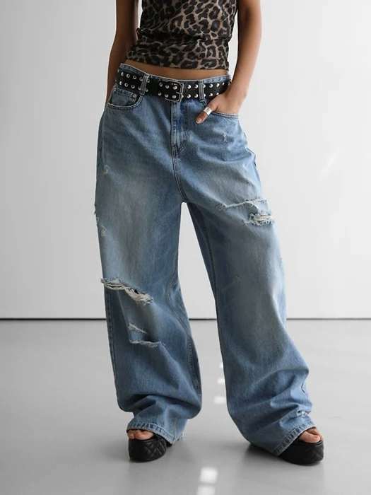 Vintage Destroyed Wide Denim Vintage Destroyed Wide Denim