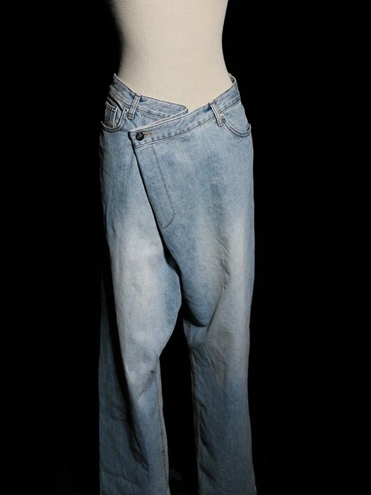 Wrap Detail Wide Denim Jeans Wrap Detail Wide Denim Jeans