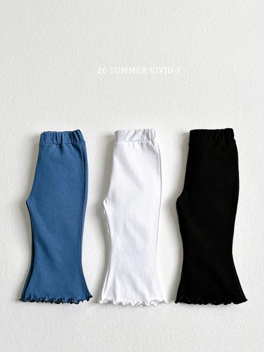 Spandex Frill Cropped Pants Spandex Frill Cropped Pants