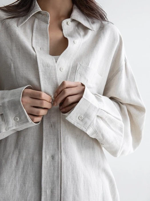 Soft Linen Oversized Button Down Shirt