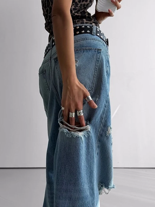 Vintage Destroyed Wide Denim Vintage Destroyed Wide Denim