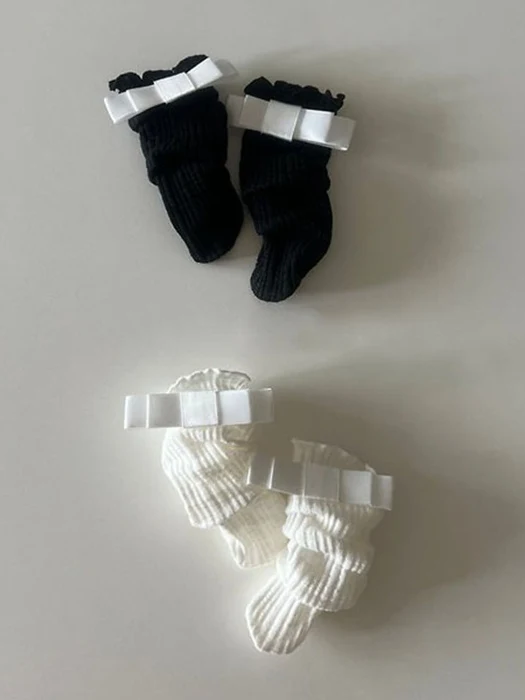 Ribbed Ribbon Knee Socks Ribbed Ribbon Knee Socks