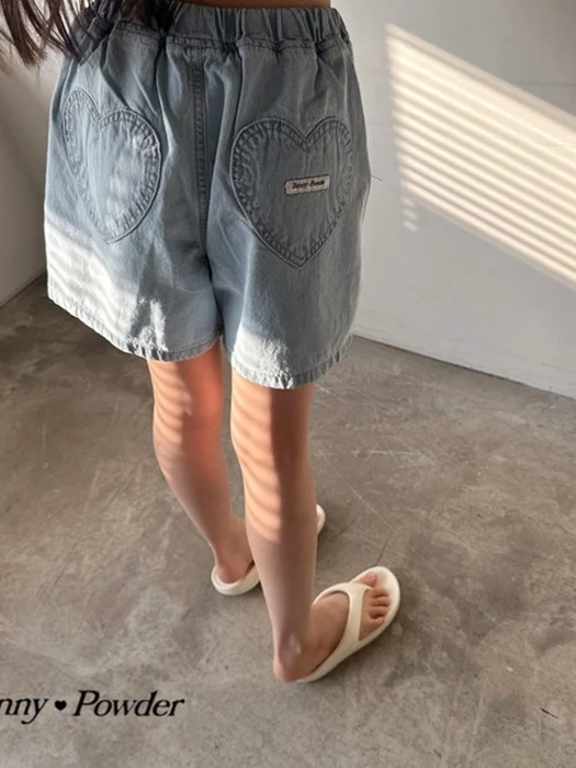 Heart Denim Shorts