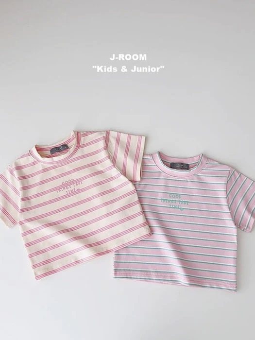 Striped Span Crop Tee