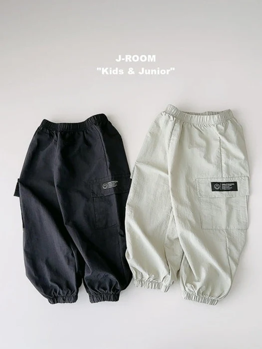 Label Crinkle Jogger Pants