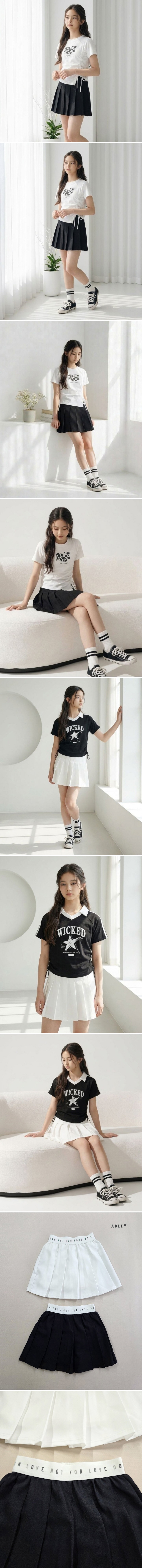 Able# - Korean Children Fashion - #childrensboutique - Love Band Pleated Skirt - 2