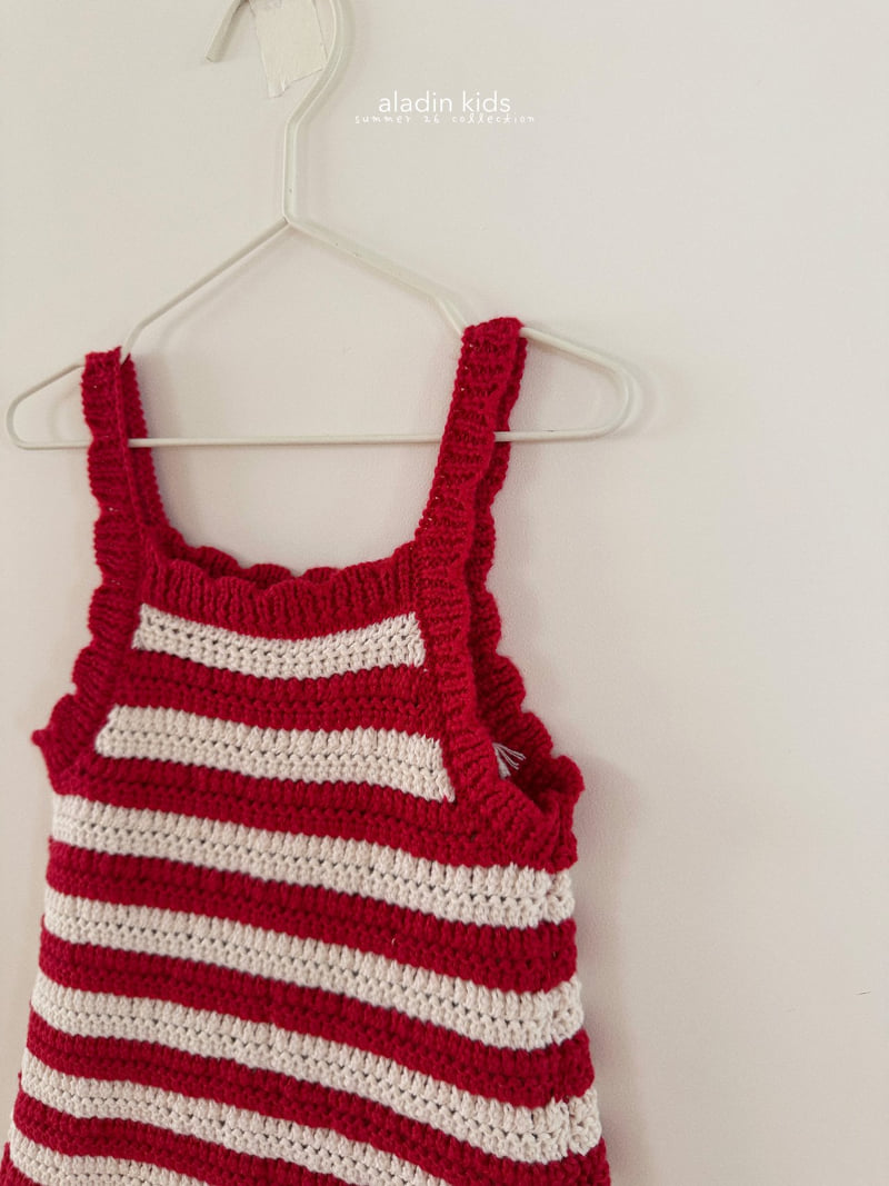 Aladin - Korean Children Fashion - #toddlerclothing - Scarf Knit Sleeveless One-piece - 4