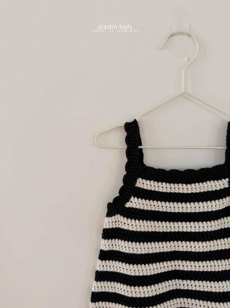 Aladin - Korean Children Fashion - #todddlerfashion - Scarf Knit Sleeveless One-piece - 2