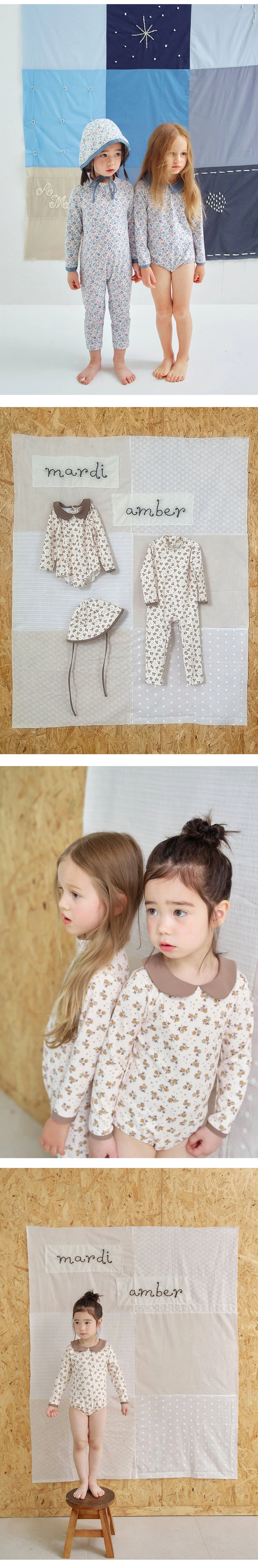 Amber - Korean Children Fashion - #kidzfashiontrend - Sweet Collar One-piece Rashguard - 4