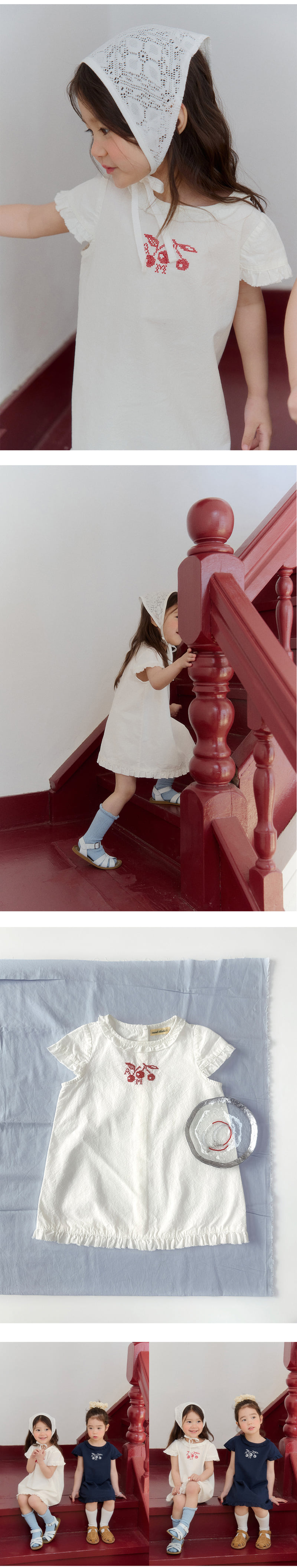 Amber - Korean Children Fashion - #childofig - Cherry Frill One-piece - 3
