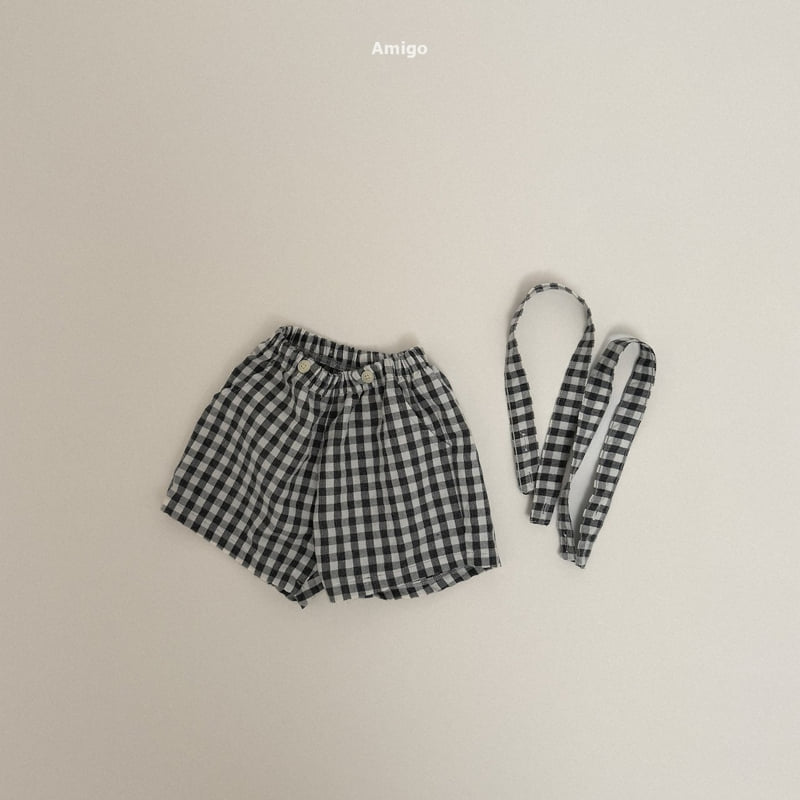 Amigo - Korean Children Fashion - #designkidswear - Check Suspender Pants - 7