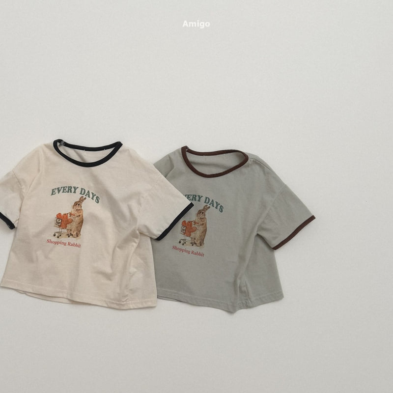 Amigo - Korean Children Fashion - #kidsshorts - Rabbit Tee - 5