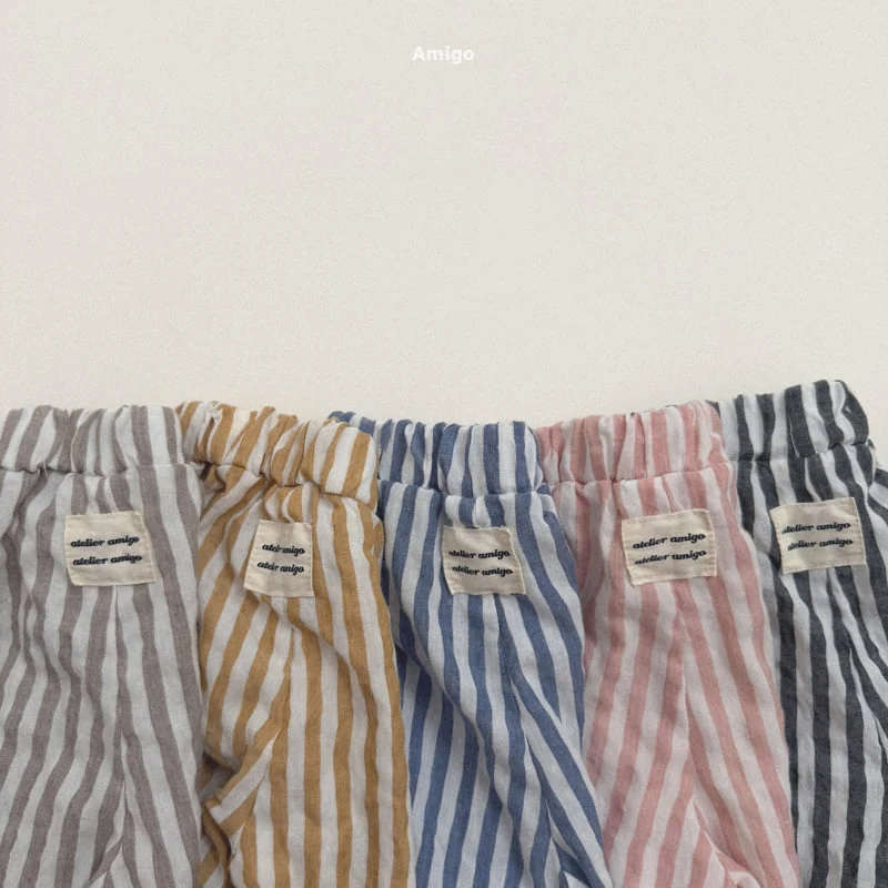 Amigo - Korean Children Fashion - #kidzfashiontrend - Flowy Stripe Pants - 2